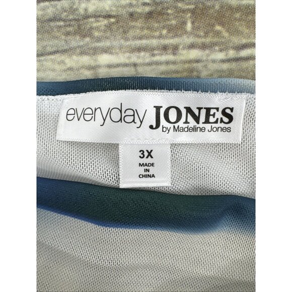 Everyday Jones Mesh Sleeve Cowl Neck Ruched Top Plus Size 3X Long Sleeve NEW - Picture 9 of 11